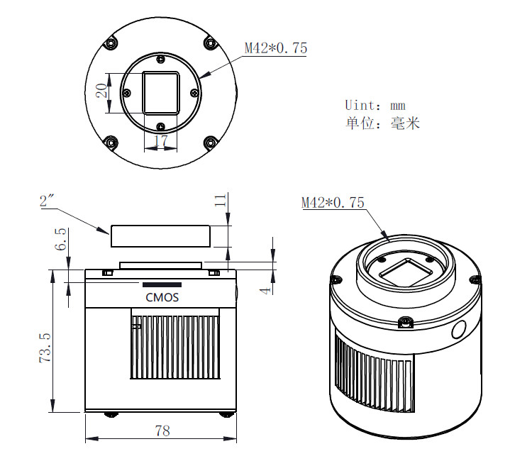 Dessin technique ASI533MC-Pro