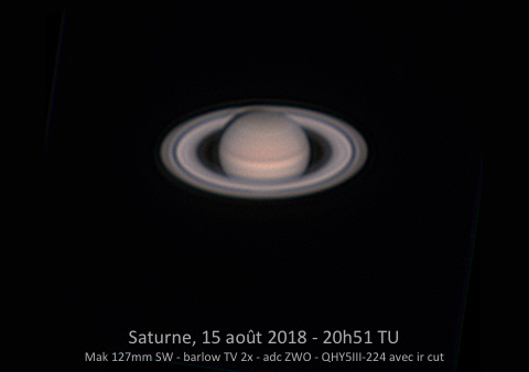 Saturne le 15 août 2018